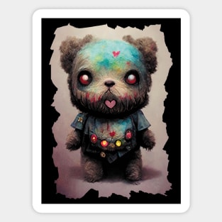 Digital Art | Creepy Cute Voodoo Doll Zombie Teddy Bear Magnet